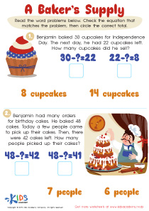 Online Addition and Subtraction Word Problems Worksheets for Kids image